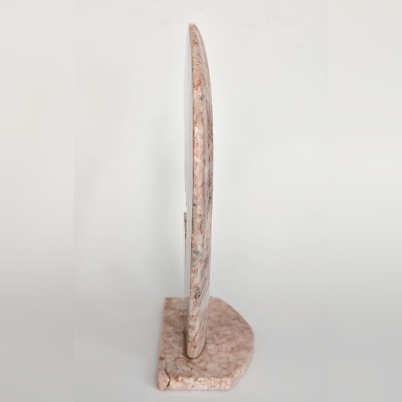 Vintage Carved Pink Marble Stone Mother & Child Statuette Boho Home Decor - Picture 3 of 10